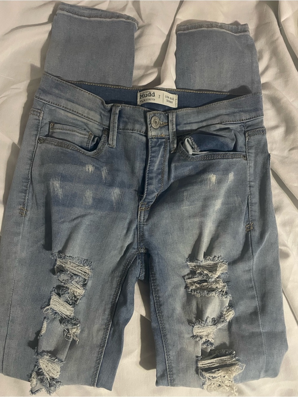 Mudd Light Wash Ripped Skinny Jeans